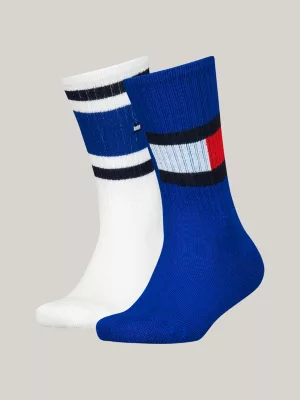Pacote com 2 pares de meias clássicas com estampa de bandeira.