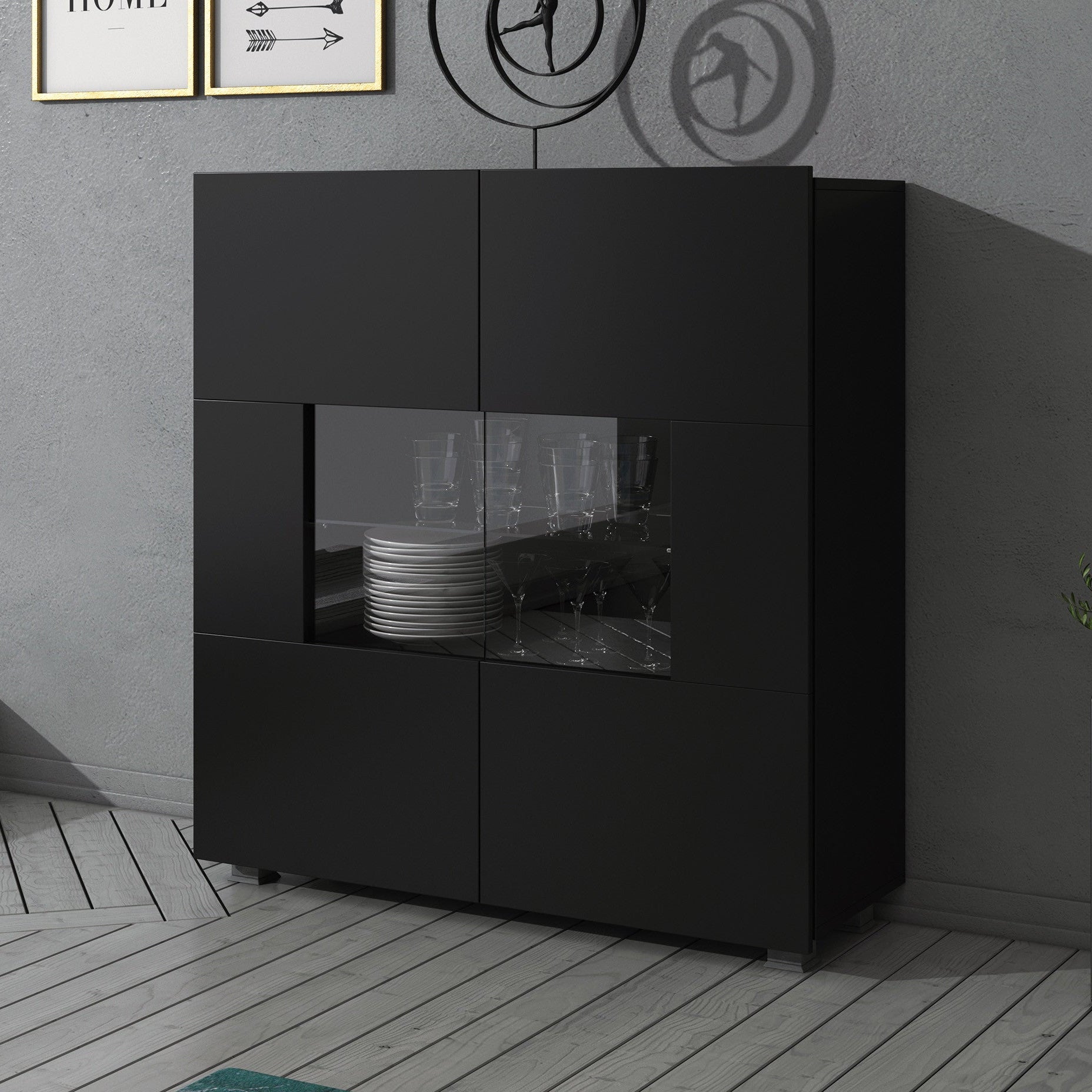 Calgary - Dressoir - Zwart - 100x35x107 cm