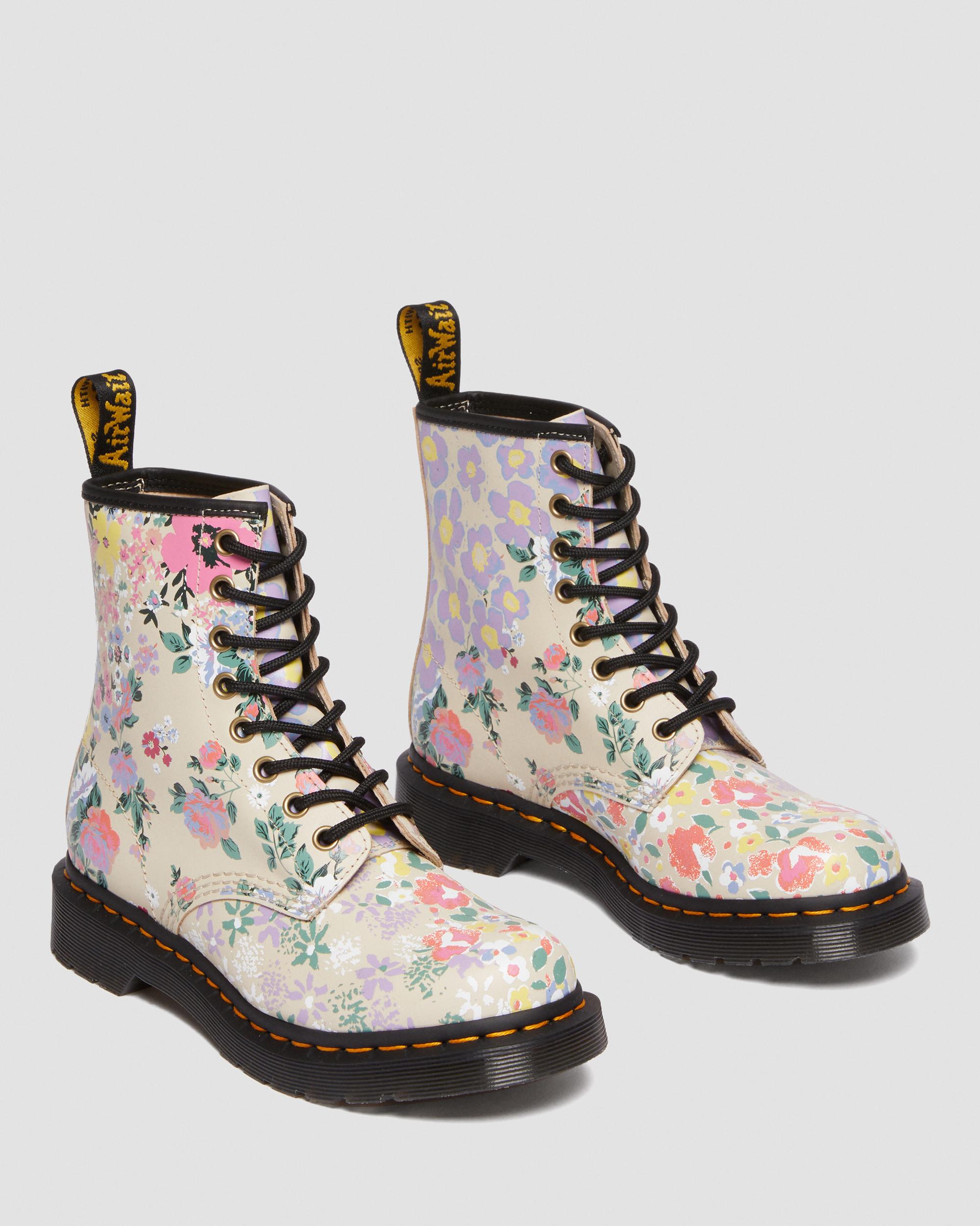 1460 Floral Mash Up Leather Lace Up Boots