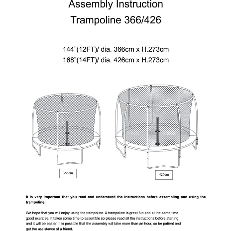 Jump Power havetrampolin Ø: 366 cm
