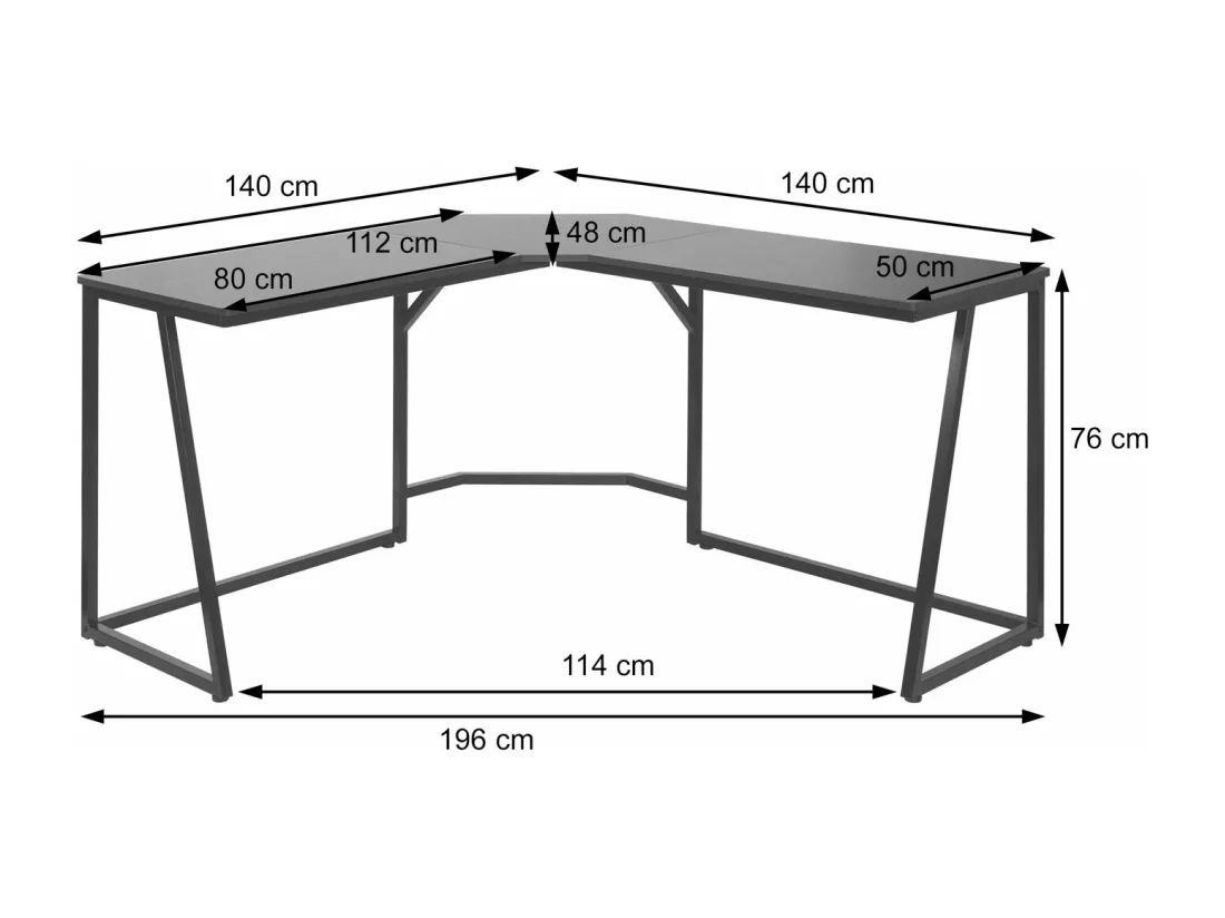 Bureau d'angle MCW-K66, brun foncé