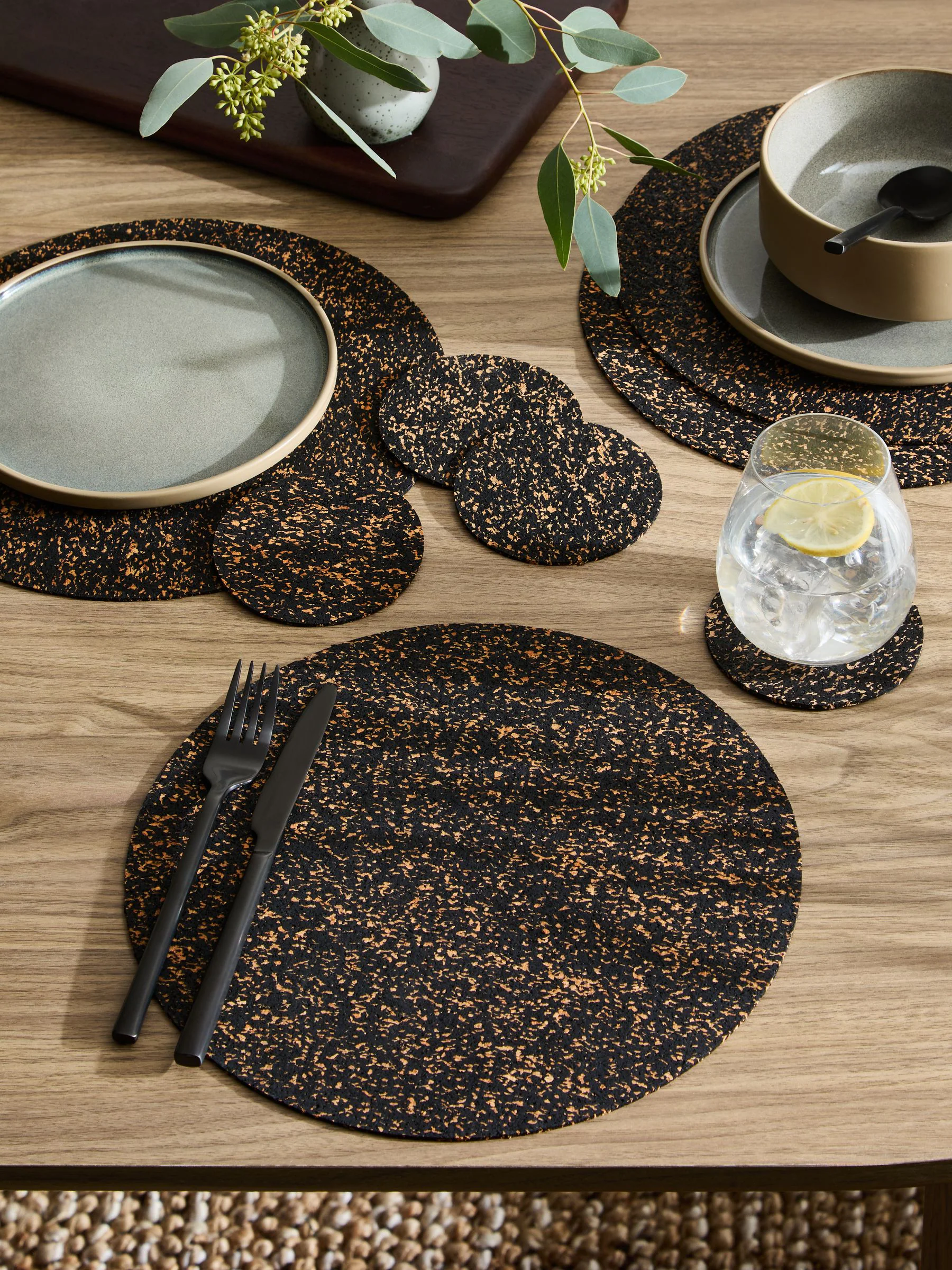 Set of 4 Cork Placemats and Coasters