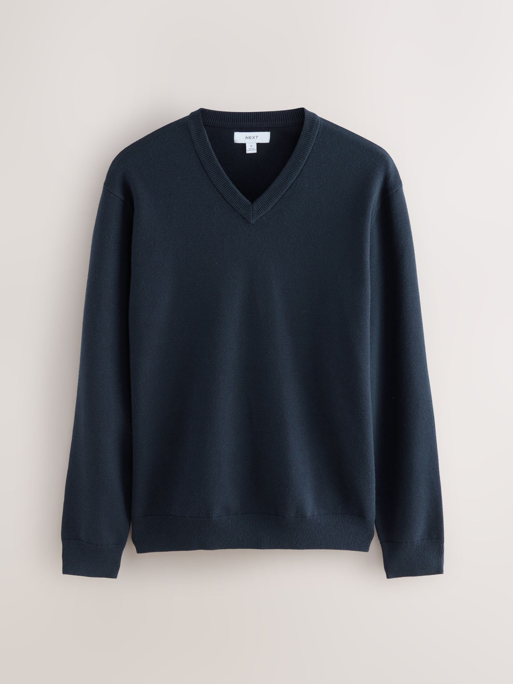 Donkerblauw - Regular Fit Soft Touch V-Neck Sweater
