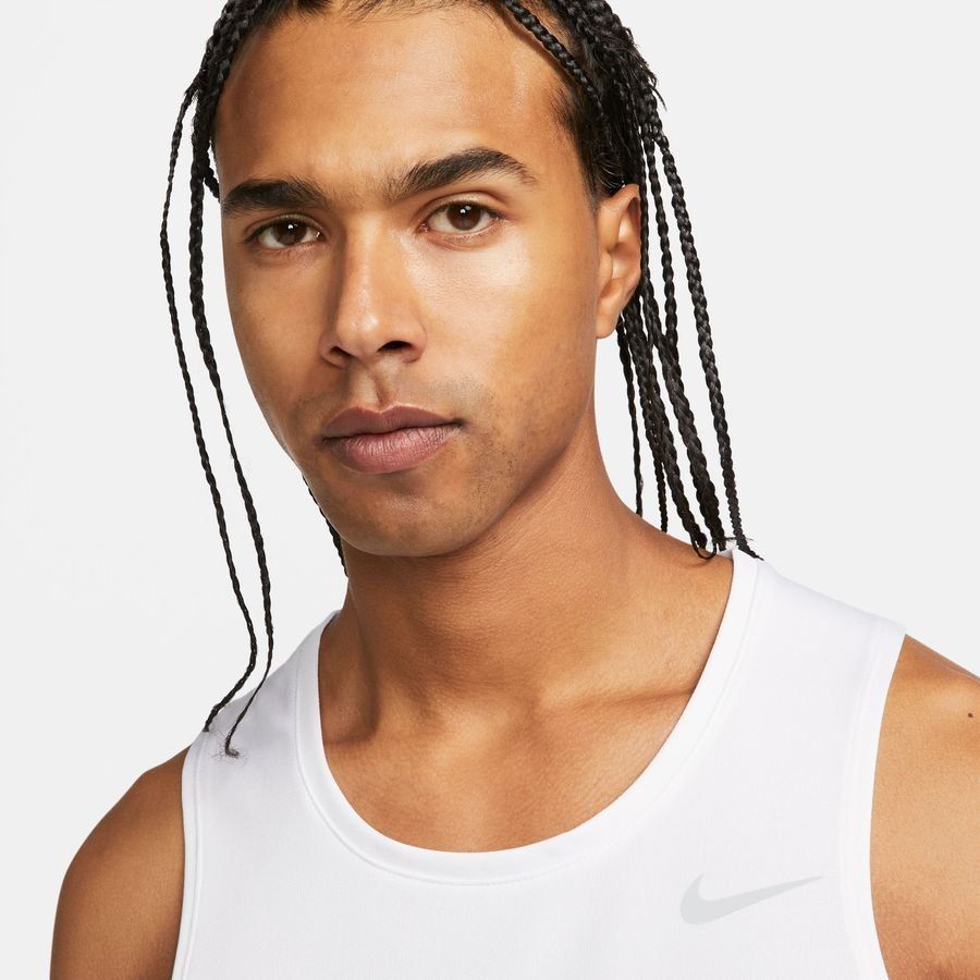 Nike Débardeur Dri-FIT Miler - Blanc/Argenté