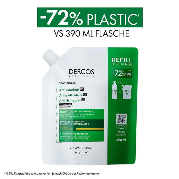 Vichy Dercos Anti-Schuppen Shampoo trockene Kopfhaut , 2X390 ml