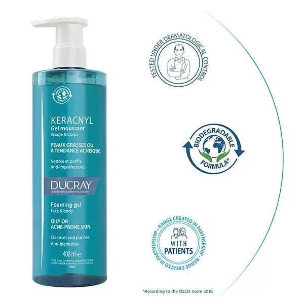 Ducray Keracnyl Gel Espumante 400ml