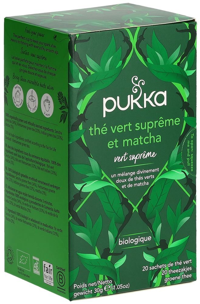 PUKKA Thé Vert Matcha Suprême Tee Tees Bio Btl 20 Stk