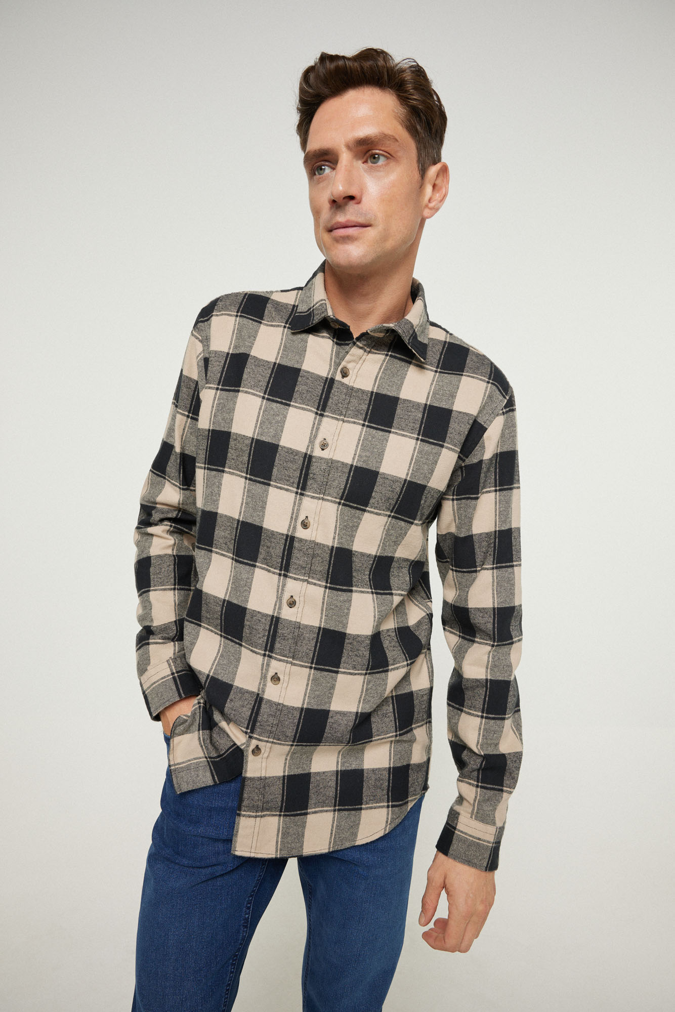 Camisa xadrez de sarja
