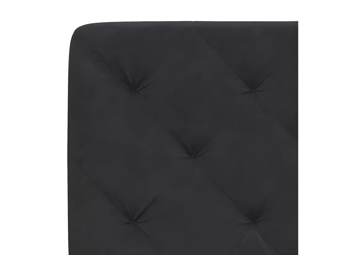 Coussin de tête de lit noir 140 cm velours