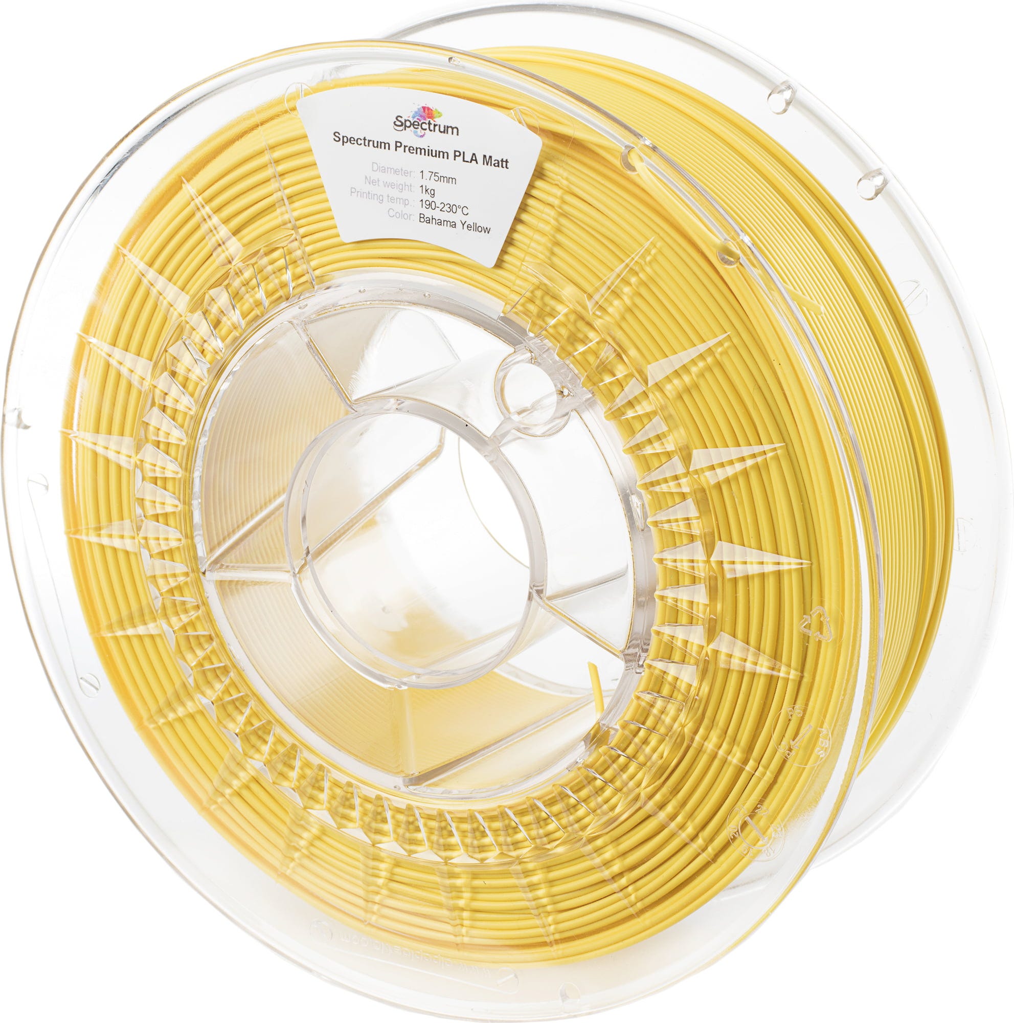 Spectrum  PLA MATT Bahama Yellow, 1,75 mm (1.000 g)    Mattes Filament mit verbesserten Eigenschaften in Gelb