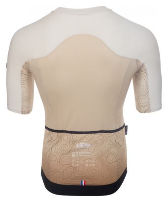 Maillot Manches Courtes LeBram Grand Ballon Beige Sable Coupe Aéro