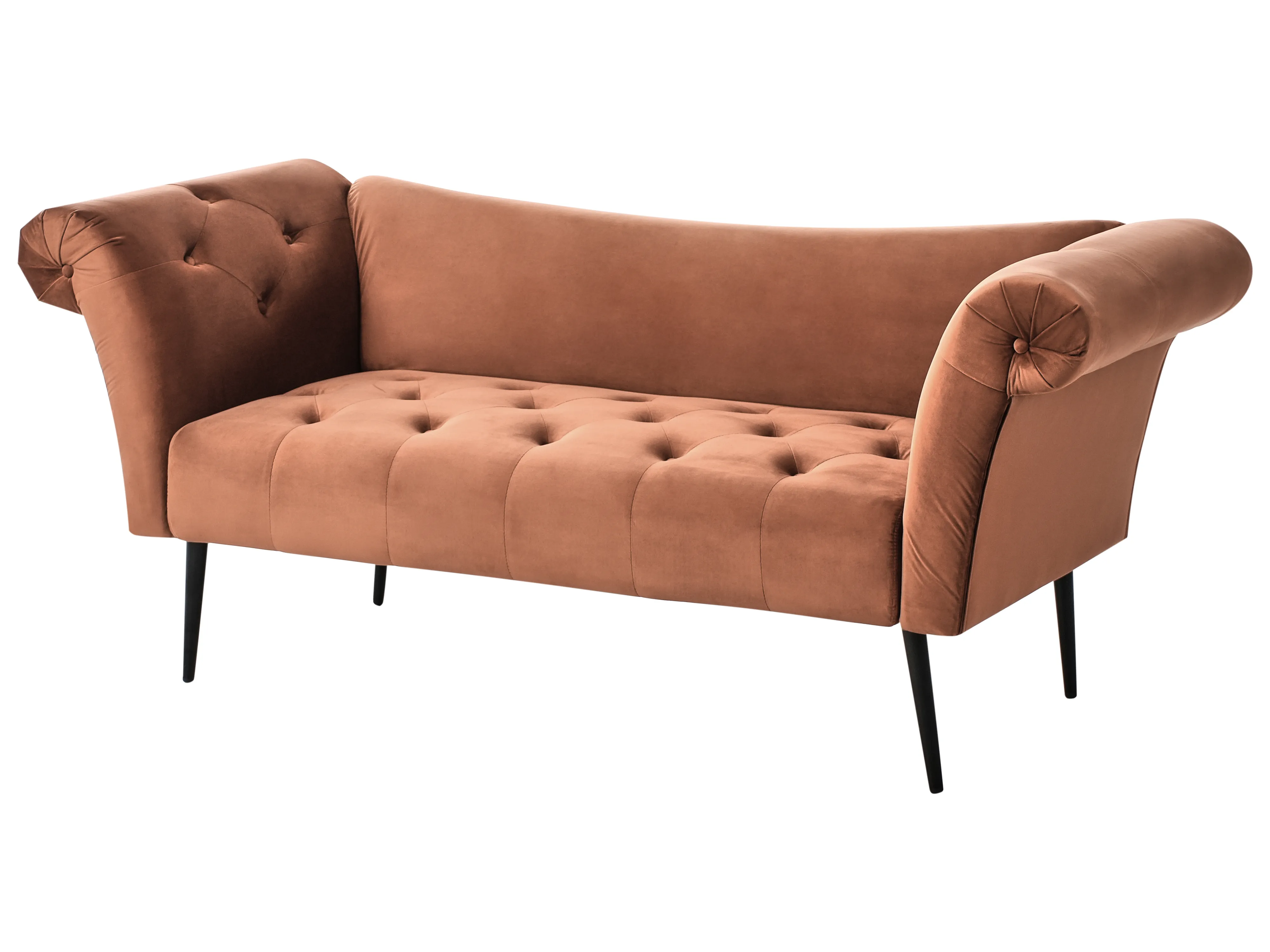 Chaise longue NANTILLY Fluweel Goudbruin