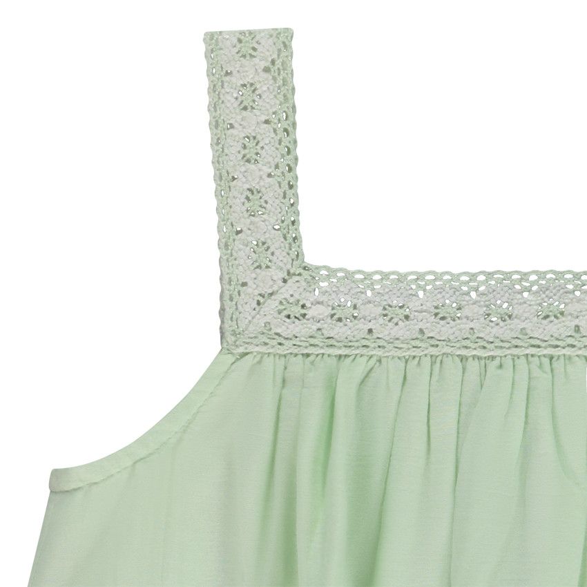 Tunique sans manches avec broderie anglaise pour fille - Vert