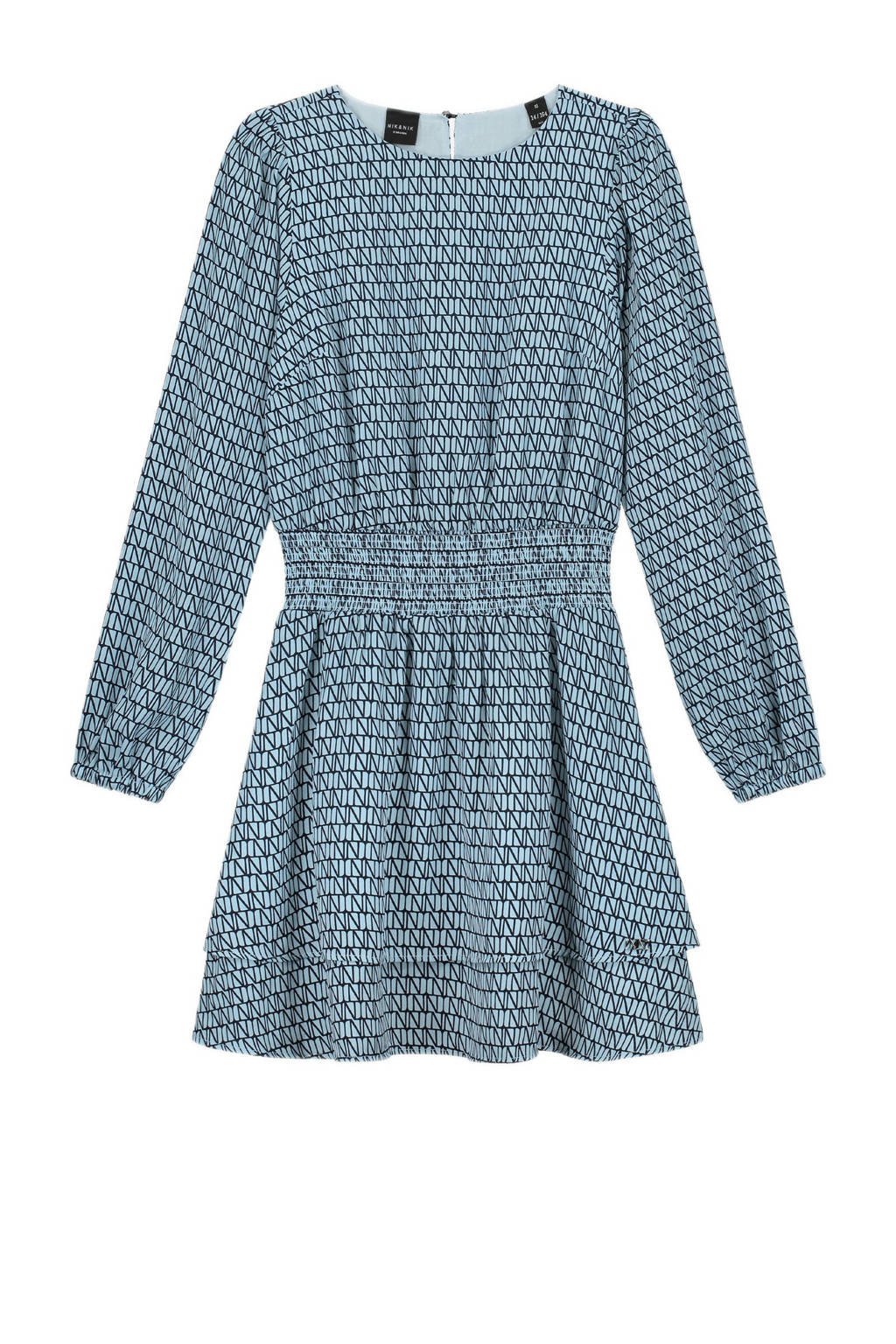 NIK&NIK jurk Leighton met all over print lichtblauw
