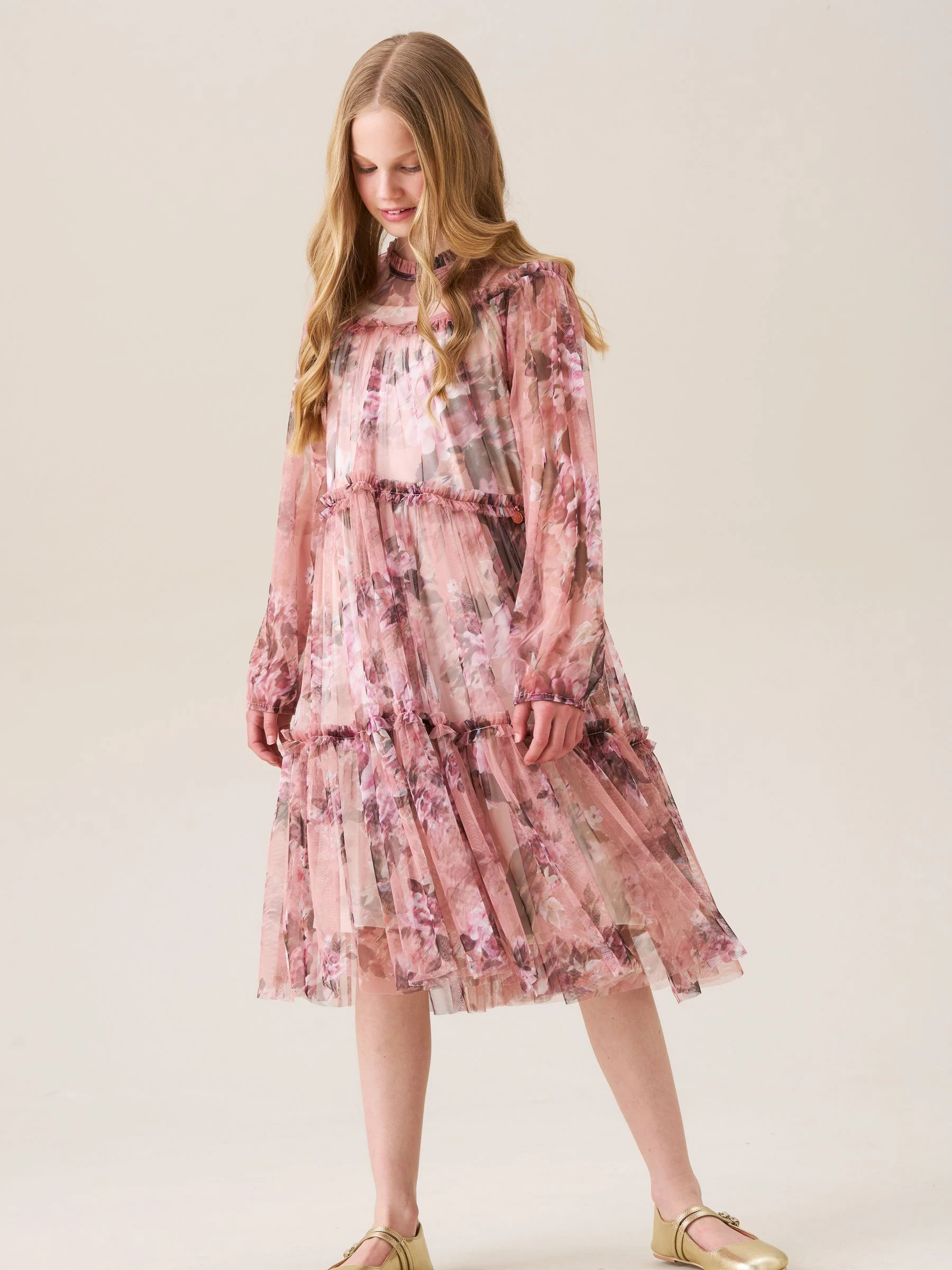 Roze - Angel & Rocket Cara Printed Swing Mesh Dress