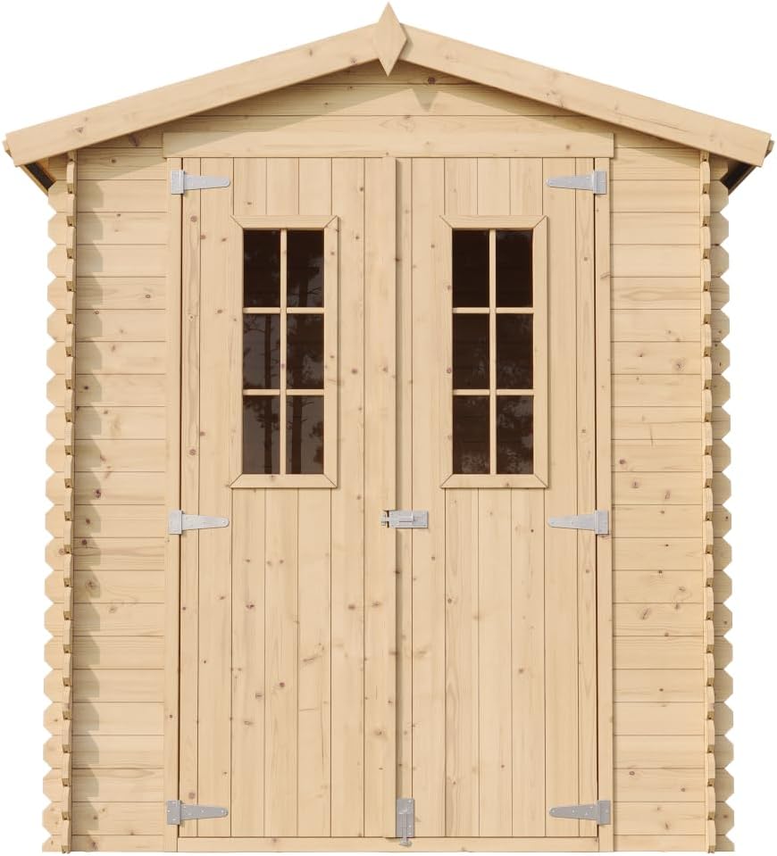 Holzhaus Gartenhaus - Gartenschuppen Holz mit Boden B196xL186xH218 cm/ 2,82 m2 - Lagerschuppen für Garten - Fahrrad Schuppen - TIMBELA M320C+M320G