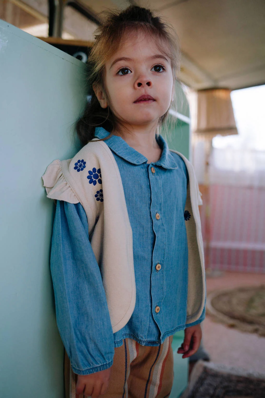 Riffle Amsterdam denim blouse blauw