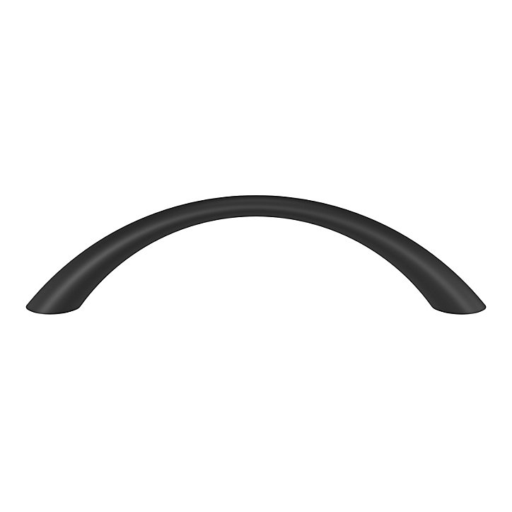 Poignée de meuble nœud GoodHome Primel mat noir l.114mm x l.11mm x H. 27mm entraxe 96mm