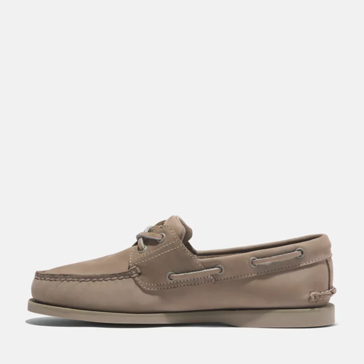 Chaussures bateau classique en cuir pour homme en beige
