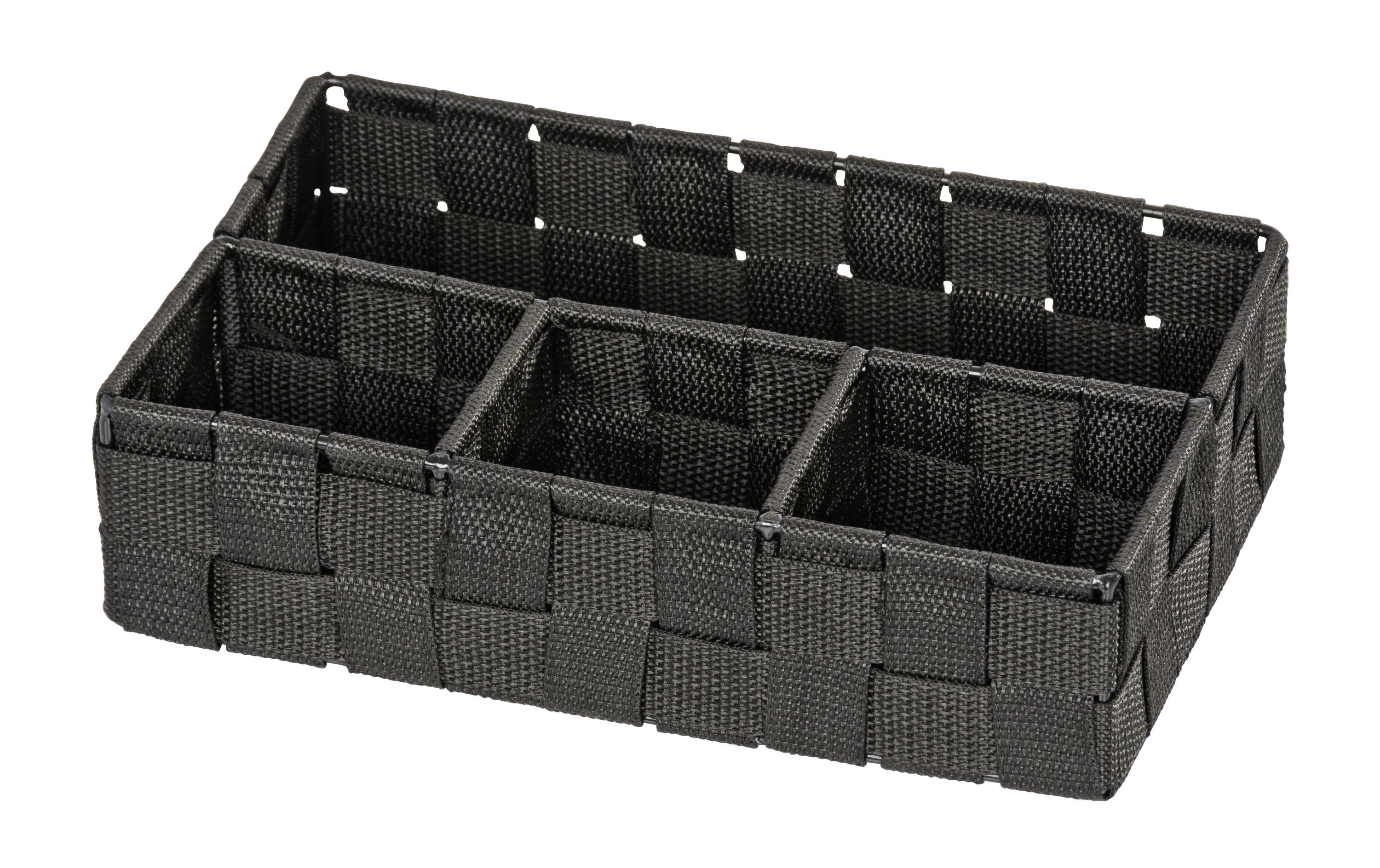 Aufbewahrungskorb Adria 26 x 17 x 6.5 cm, SchwarzAufbewahrung mit Griff und Fächer