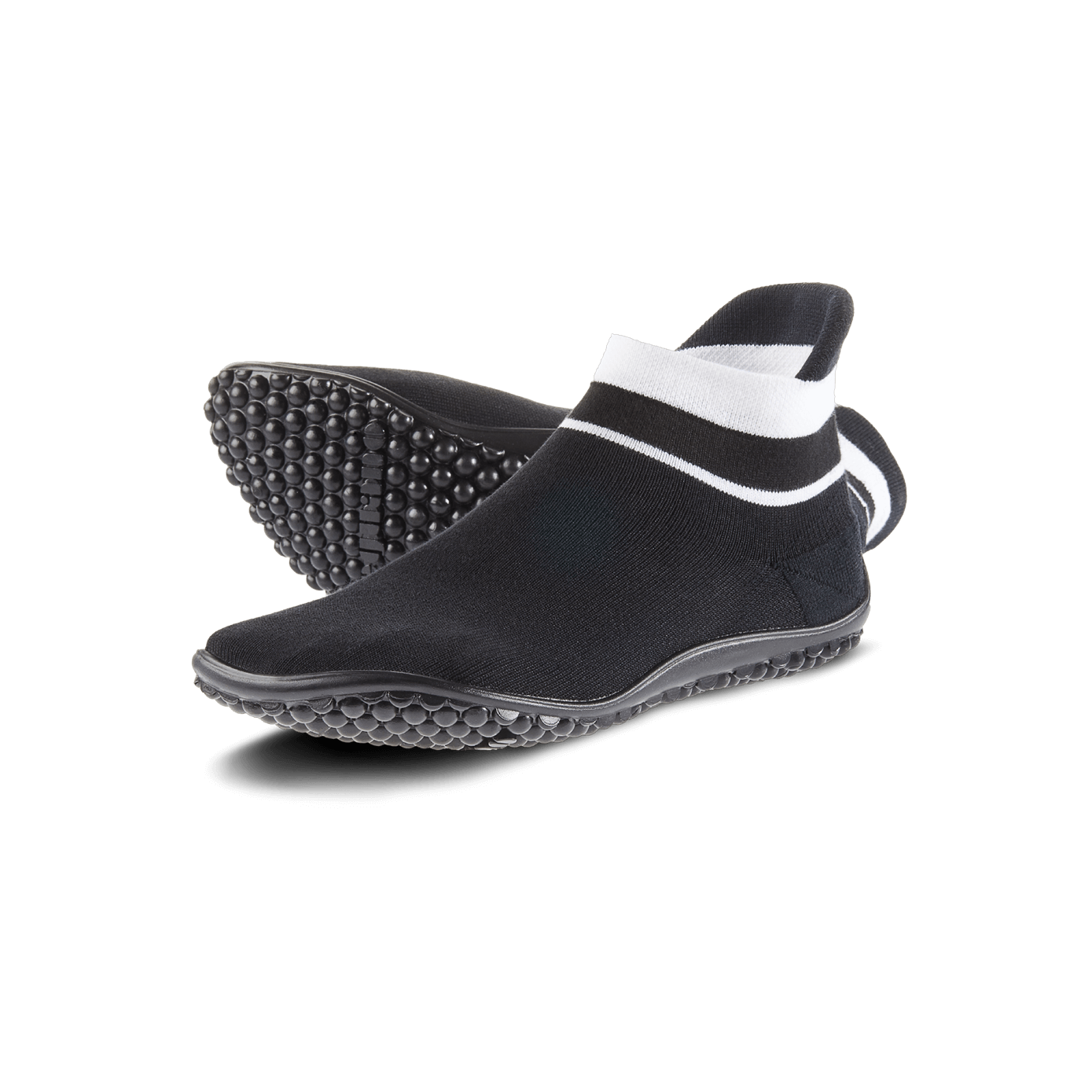 sneaker schwarz, weißer Bund