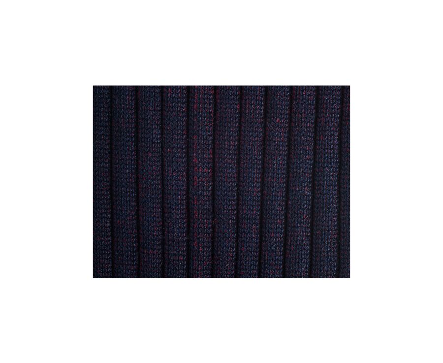 Chaussettes ville homme fil d’Écosse Marine et Rouge Bordeaux