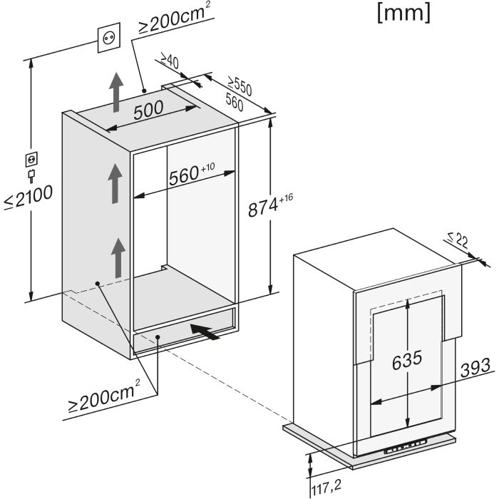 Miele Einbau-Weinschrank KWT 6422 i-1
