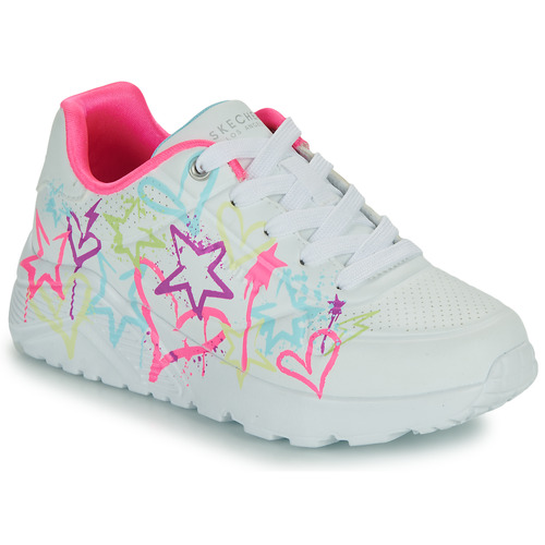 Skechers - UNO LITE - MY DRIP - Blanc / Rose