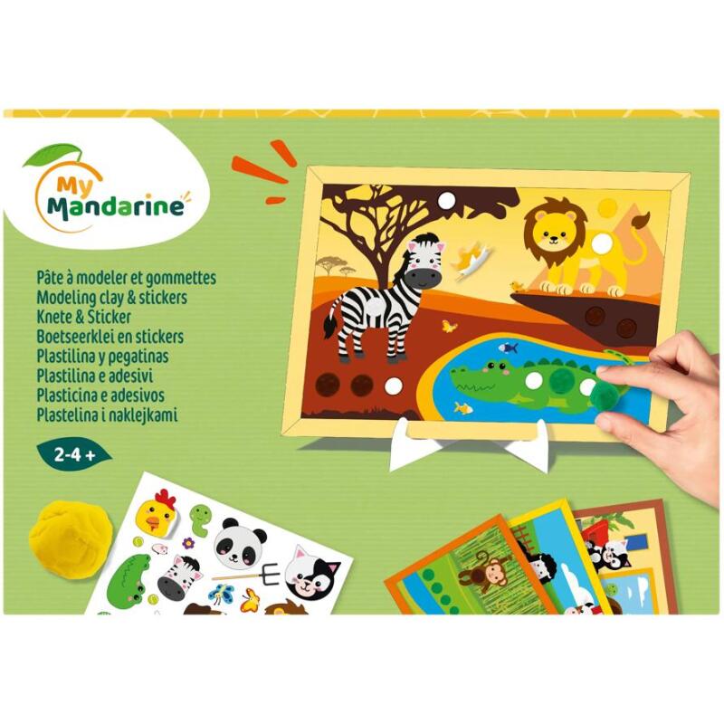 Coffret pâte à modeler gommettes animaux - Vert