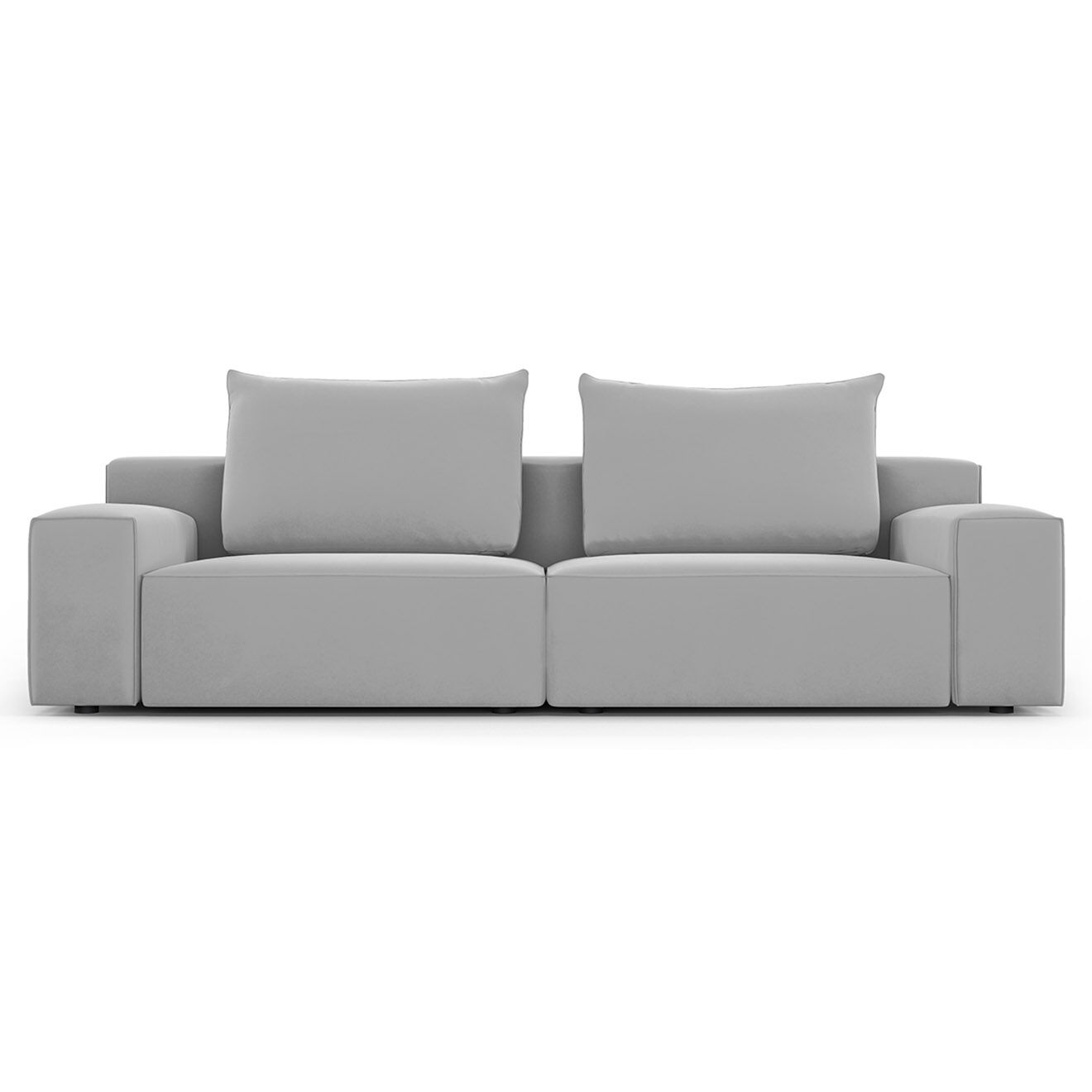 Mazzini Sofas Canapé Velours Ivy 4 Places gris clair - 250x105x89 cm