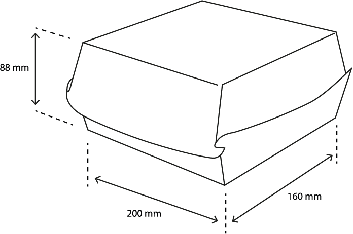 Menubox / Hamburgerbak Extra Groot FSC®Mix kraft BIO