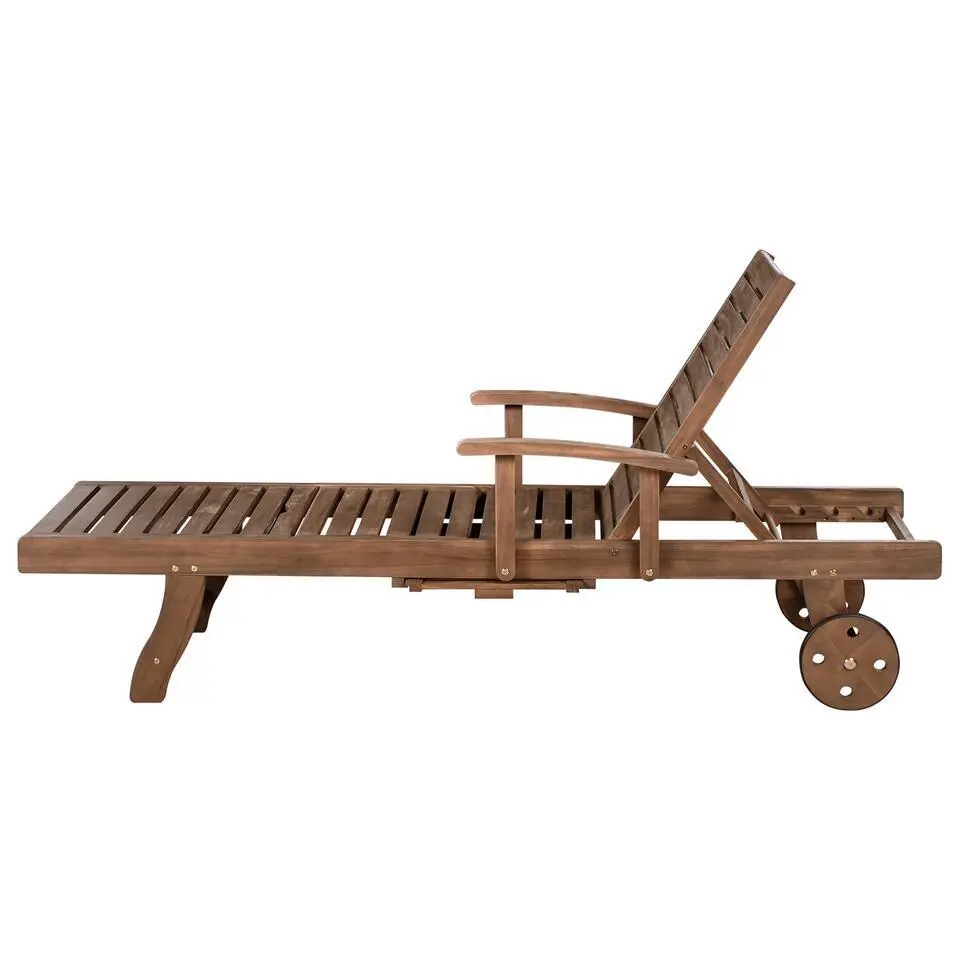 AMANTEA PREMIUM II - Tuinligstoel - Taupe - Acaciahout