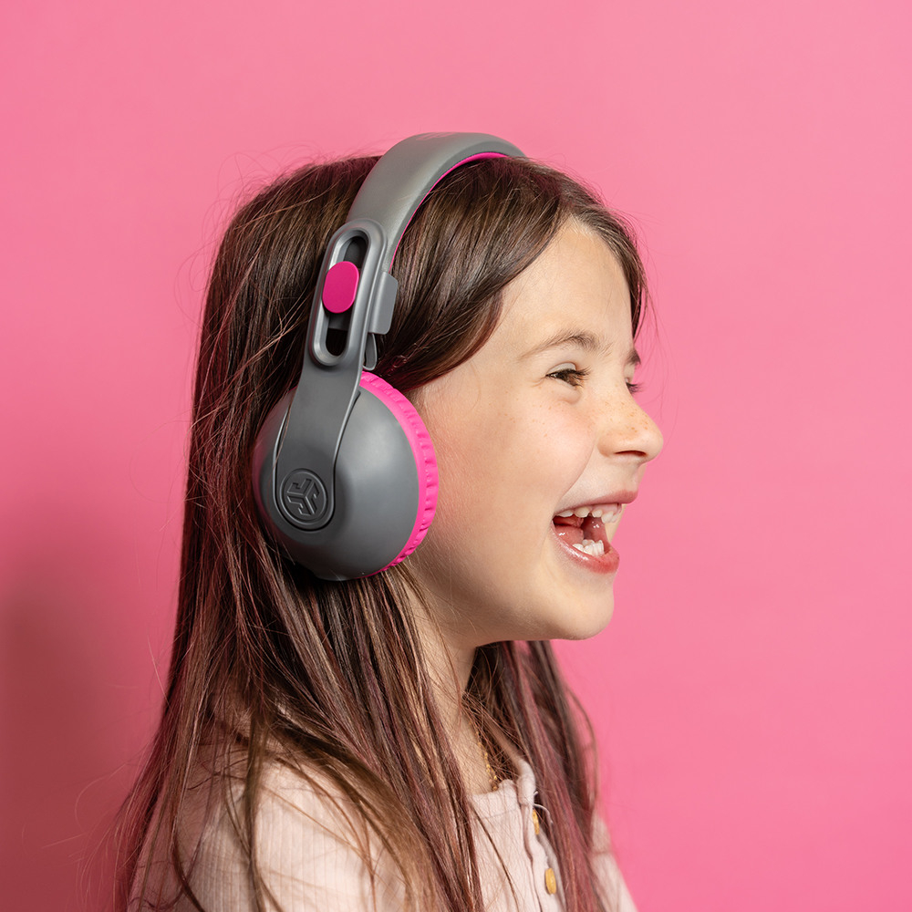 JBuddies Studio2 Kinder Bluetooth On-Ear Kopfhörer 85-95dB Begrenzte Lautstärke (IEUHBKSTU2RGRYPNK122) - Grau / Rosa