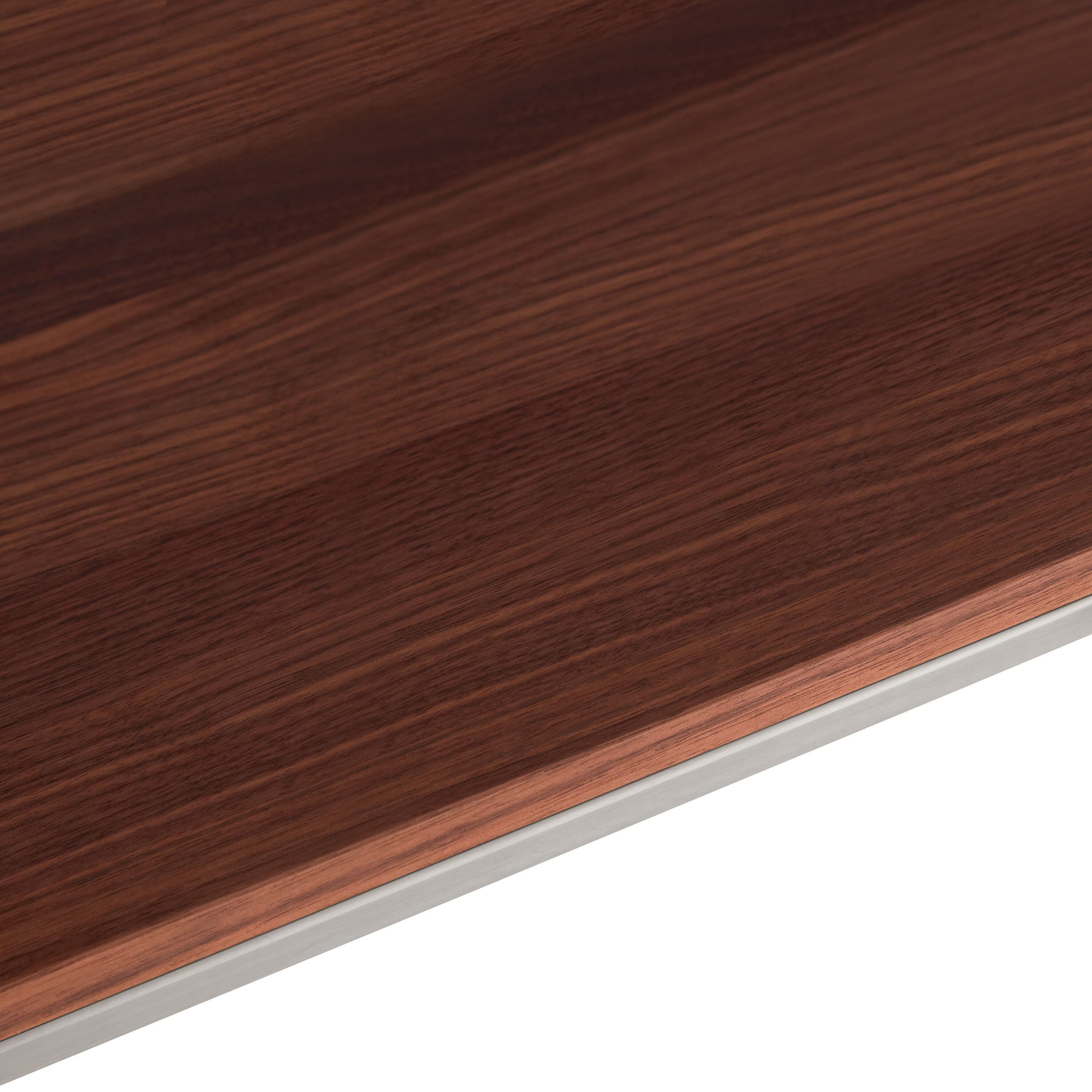 AVEA Salontisch - Nussbaum massiv / Edelstahl / B: 120.0 cm x T: 70.0 cm x H: 44.0 cm