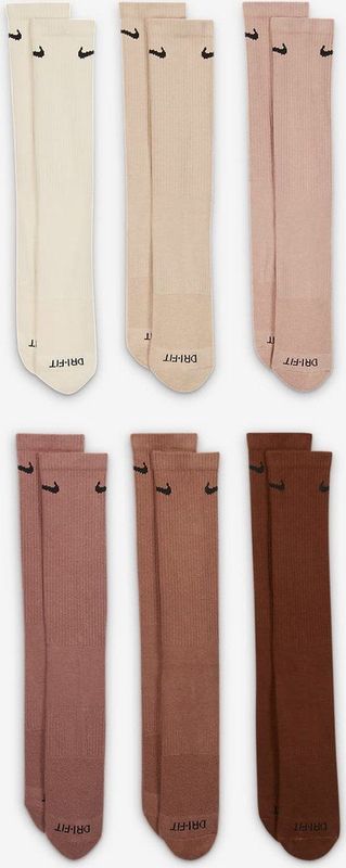 Nike Everyday Plus Cushioned Crew Sportsokken 6 Paar Beige/Bruin