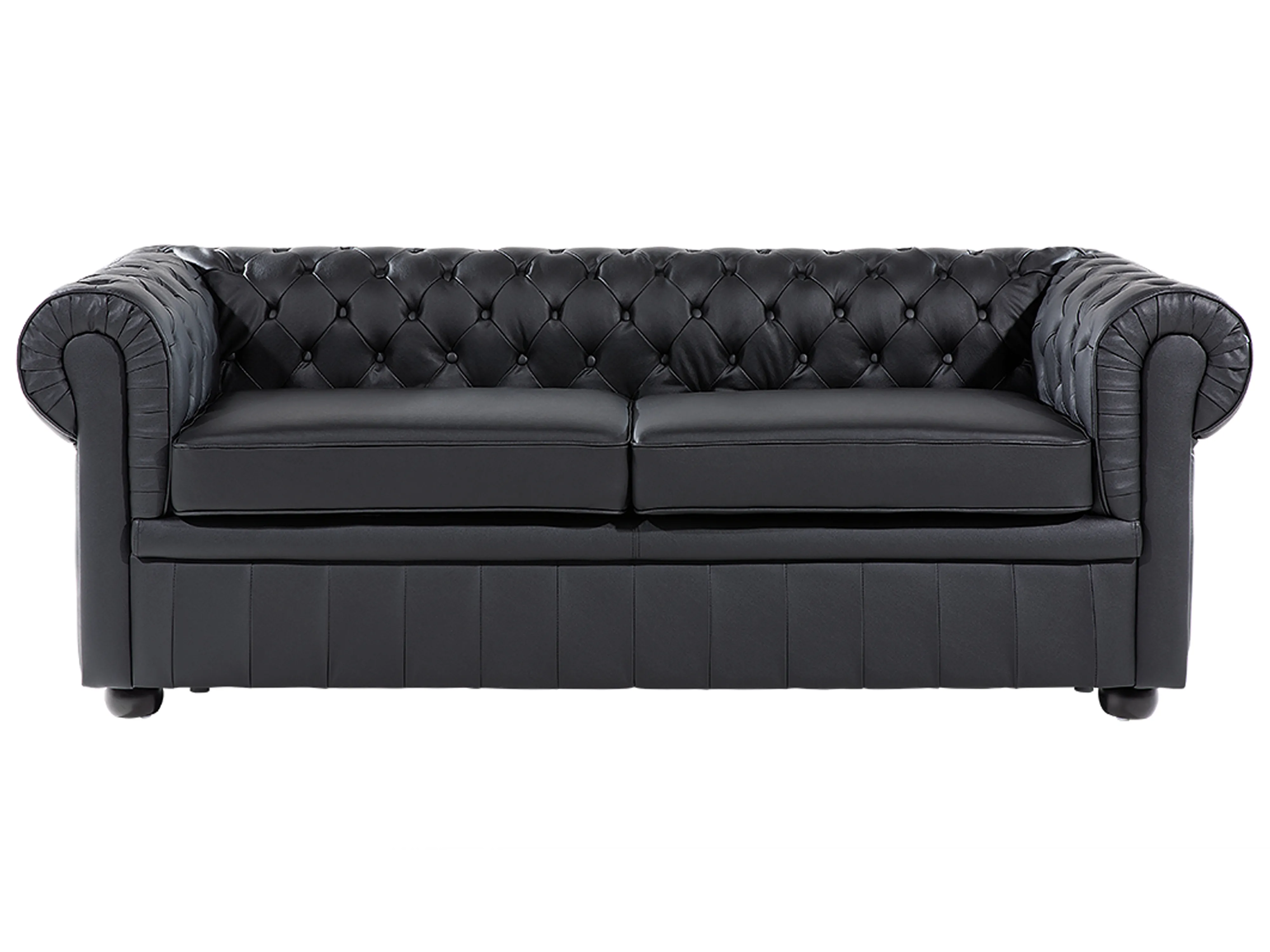 Bank 3-zits CHESTERFIELD Leer Zwart