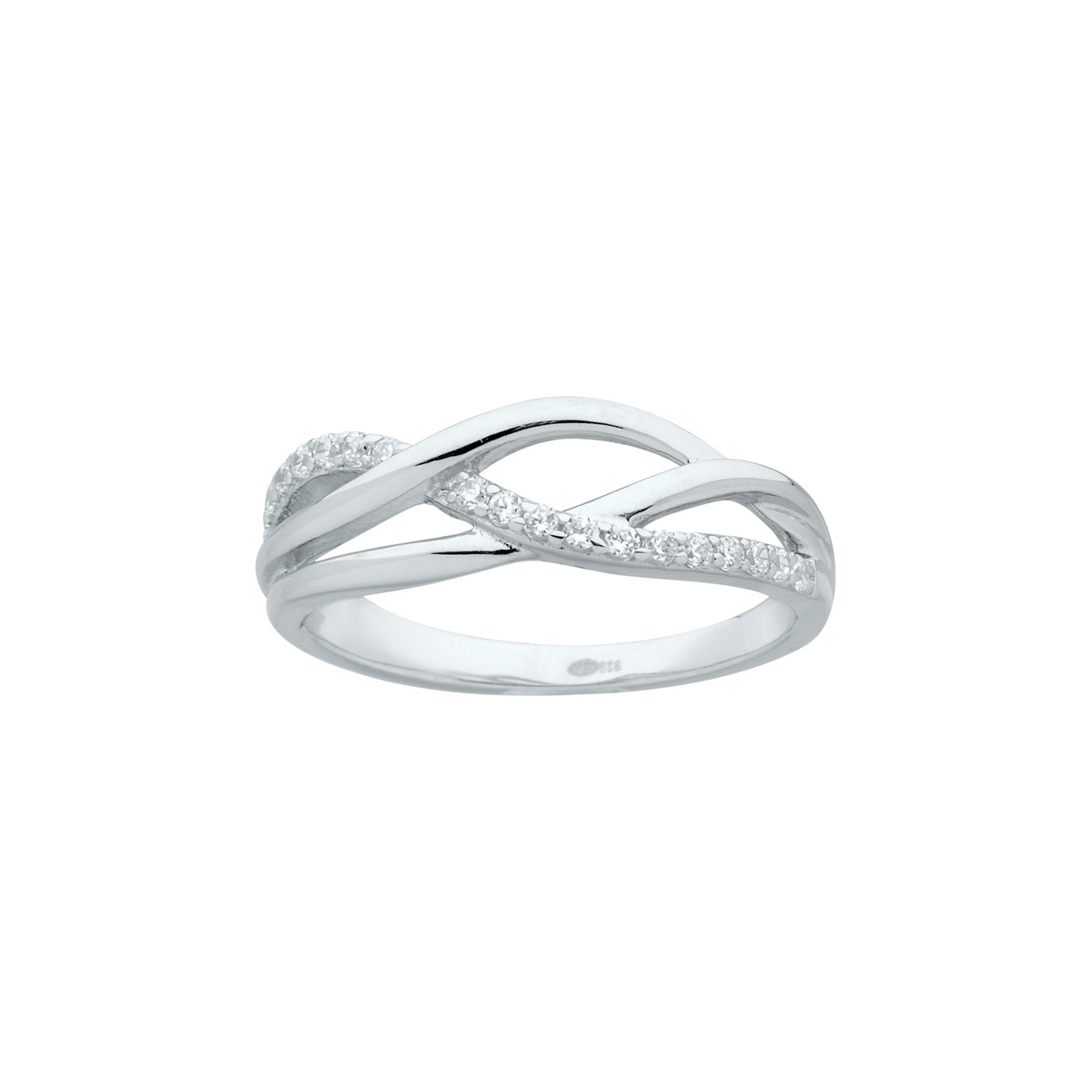 Bague en Argent avec oxyde de zirconium blanc