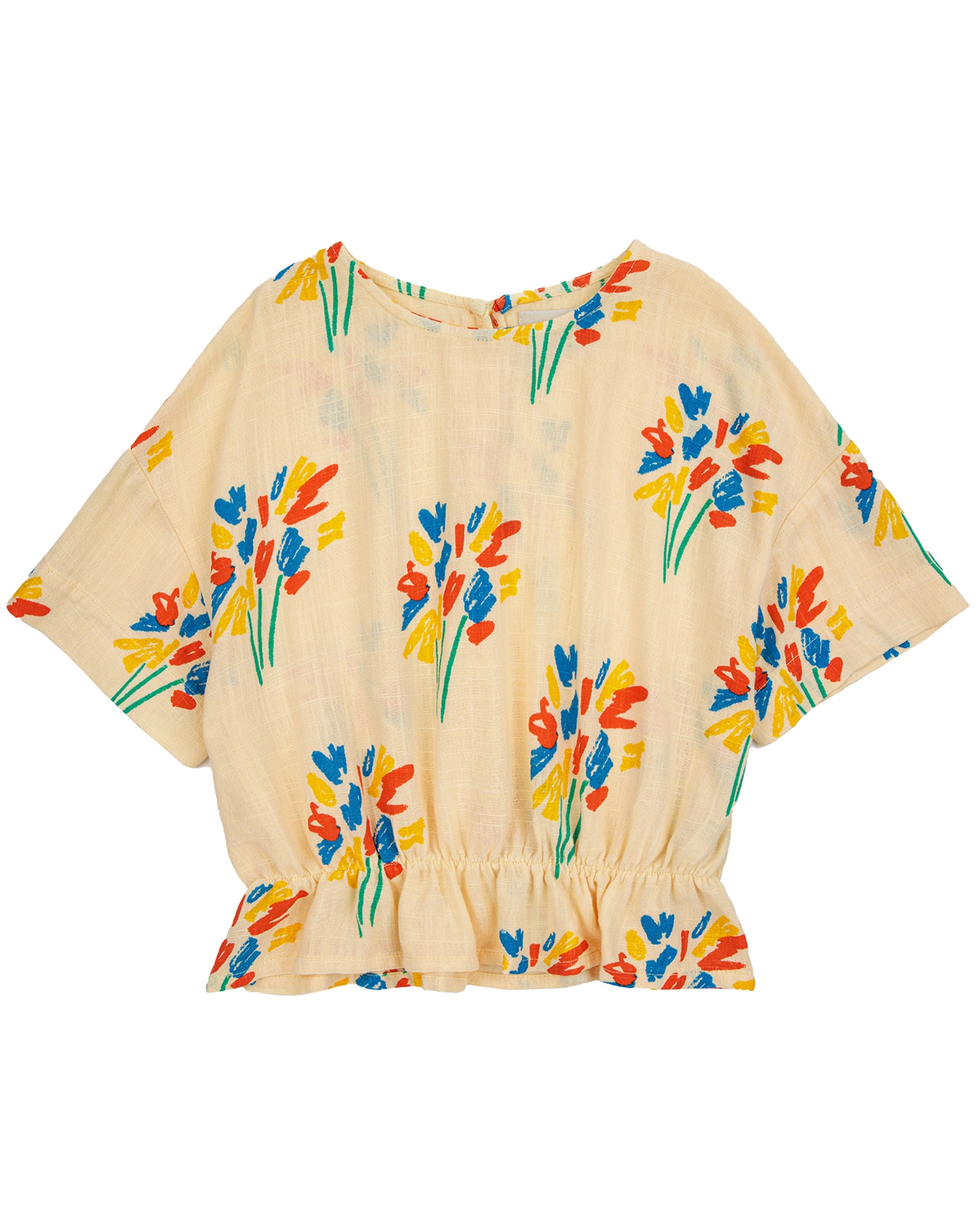 Kurzarm-Bluse FIREWORKS in light yellow