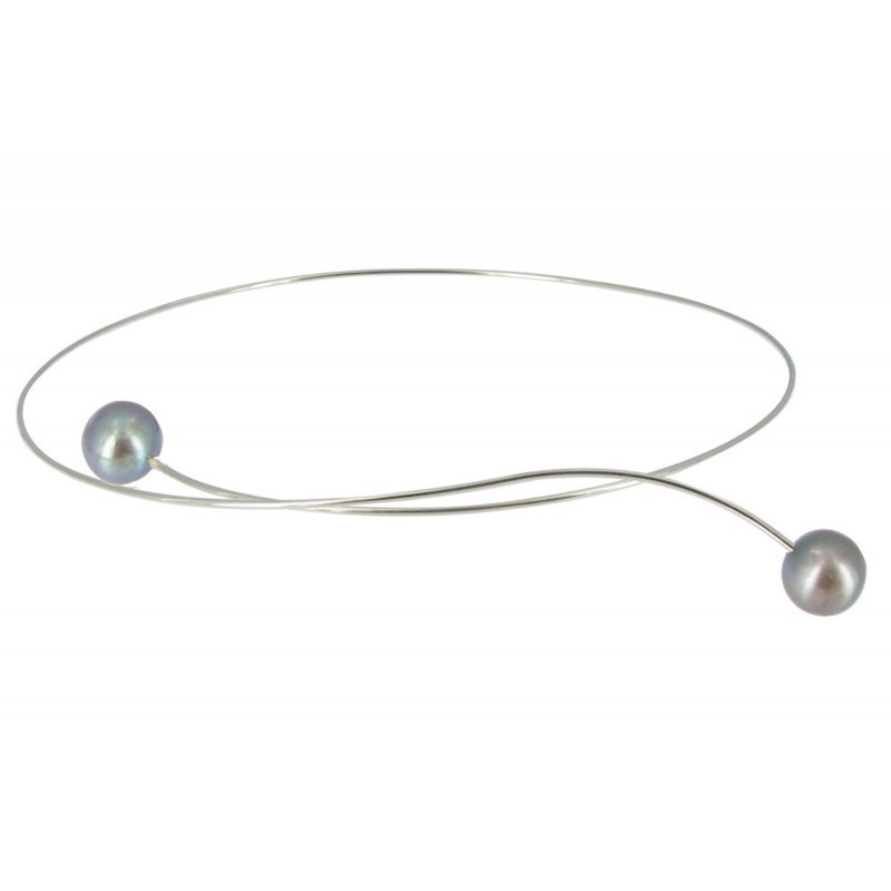 Collier Ras de Cou Argent 2 Perles de Culture 11 mm - Classics