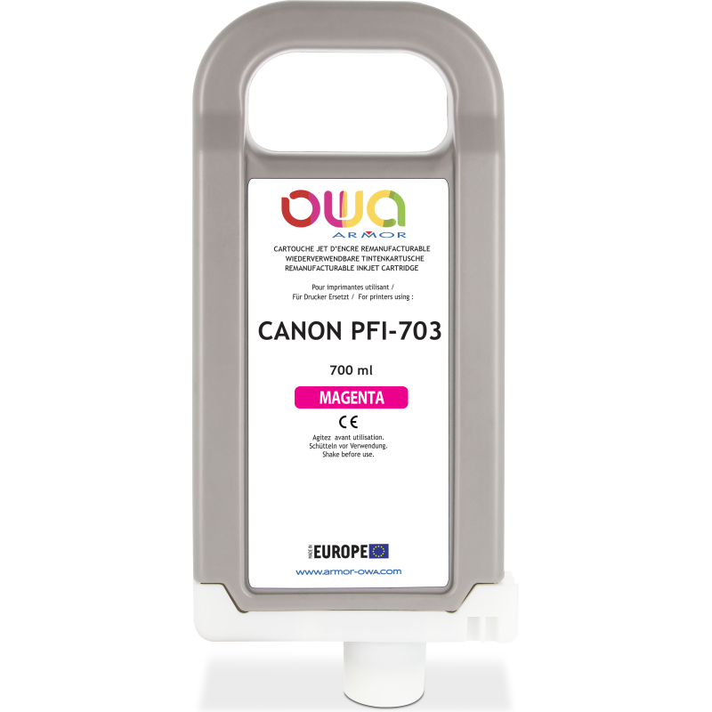 Cartouche d'encre traceur remanufacturable OWA - standard - Magenta - pour CANON PFI-703 M