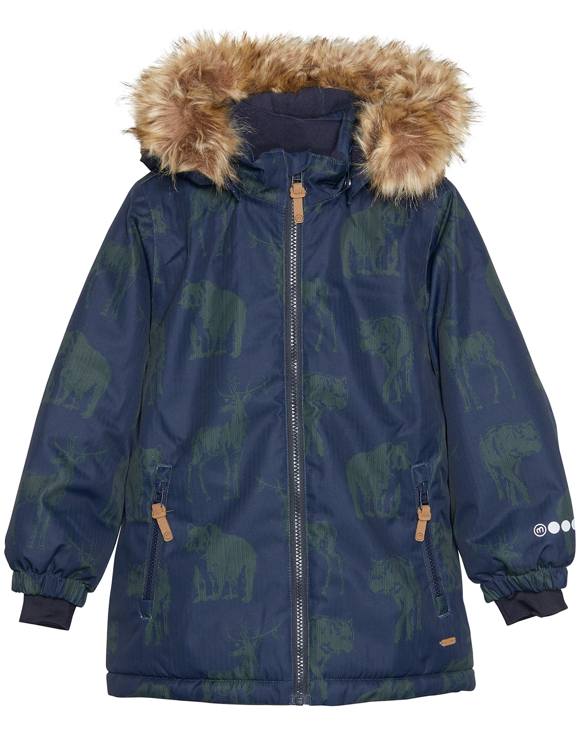 Schneejacke WILD ANIMALS mit Kunstfellbesatz in parisian night