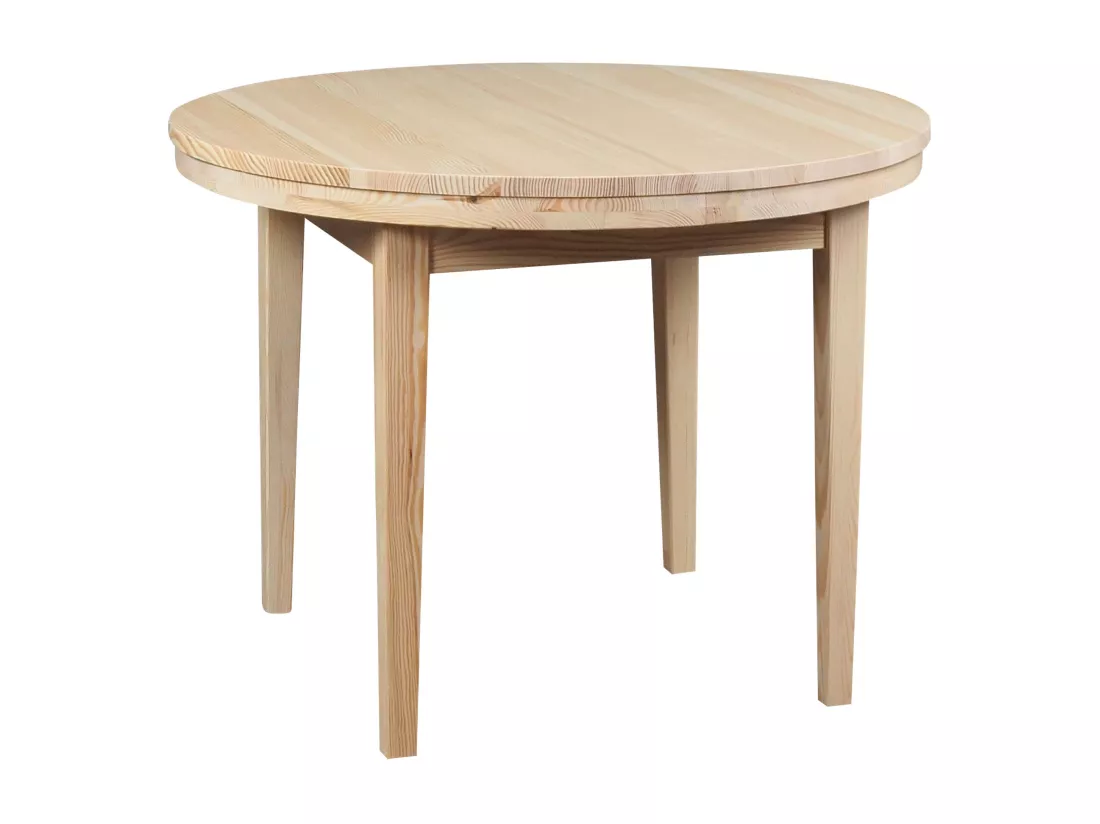 Table ronde 100 cm Bord en bois, couleur pin