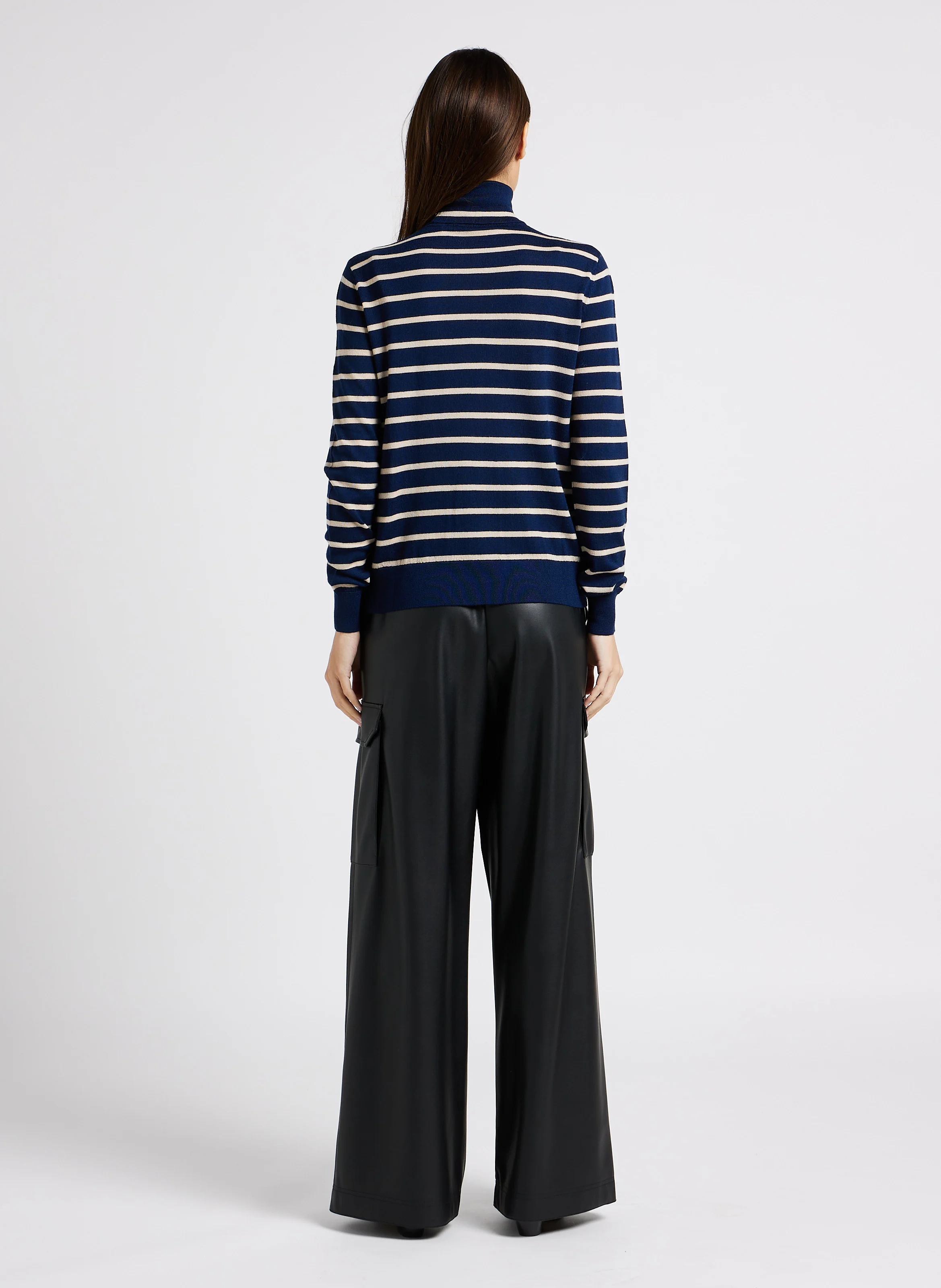 EDIPO - Pantalon large cargo enduit| Noir