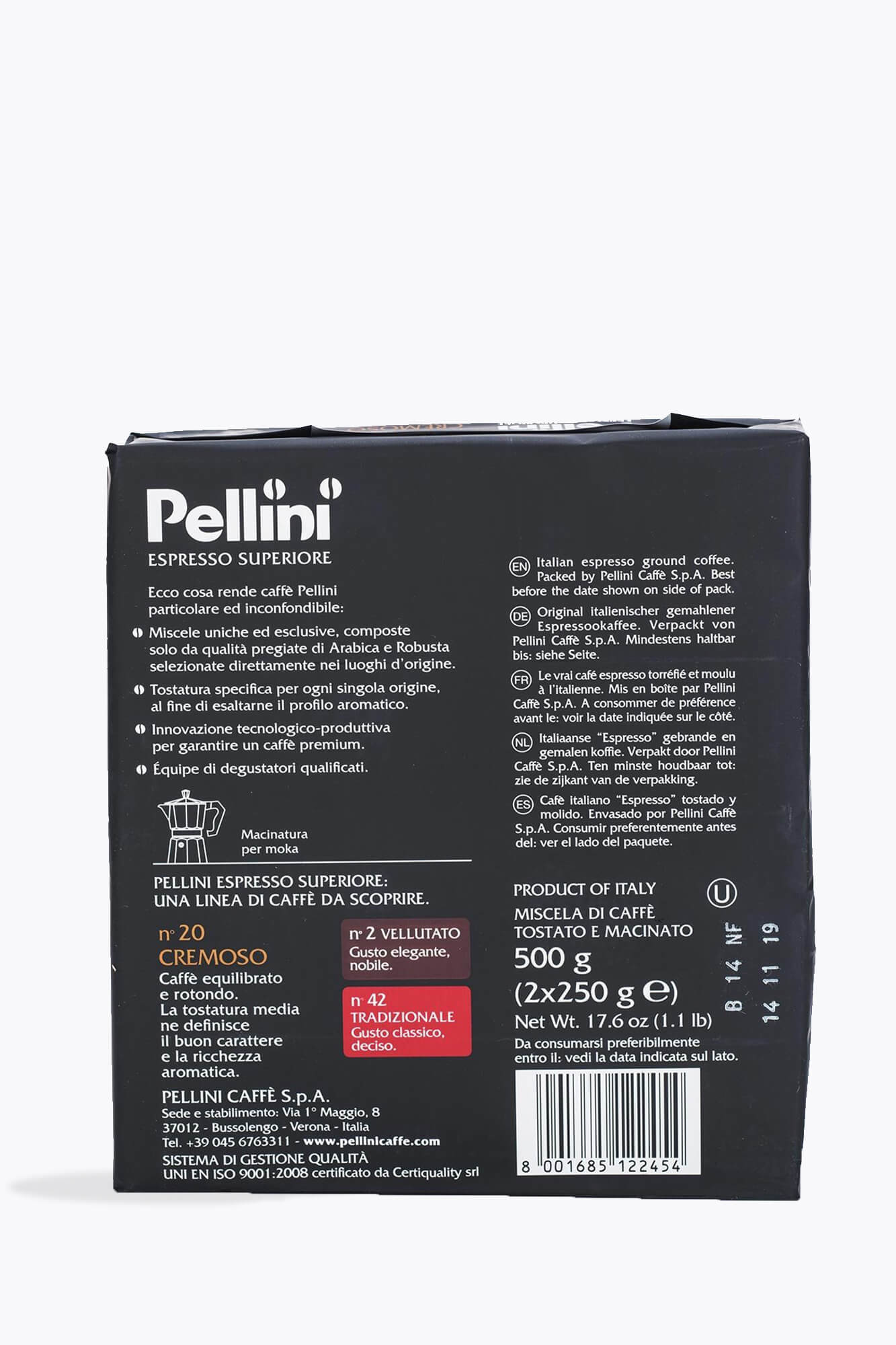 Pellini Espresso Superiore N° 20 Cremoso gemahlen 2x250g