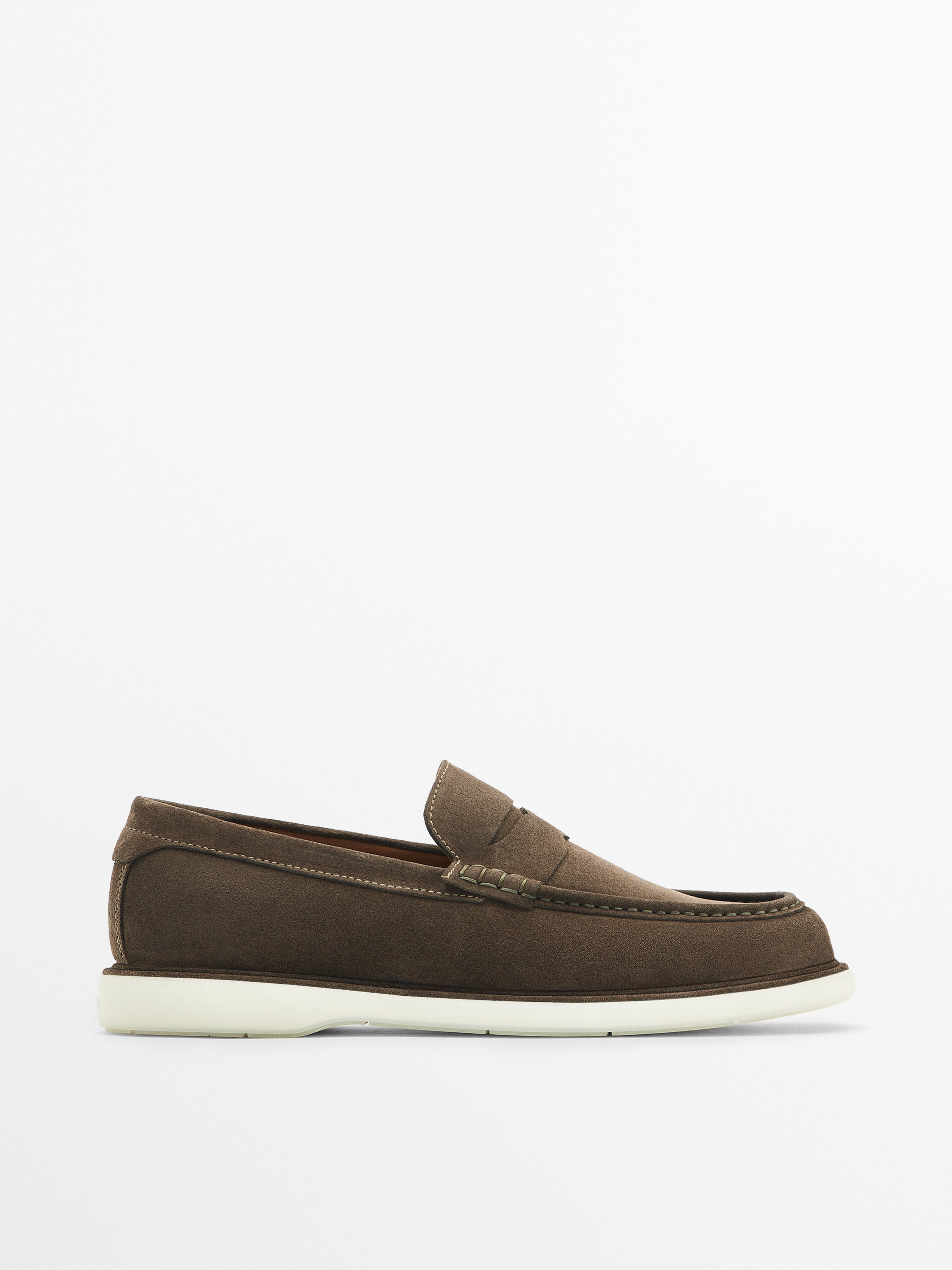 Mocassim de camurça com painel decorativo - MINK