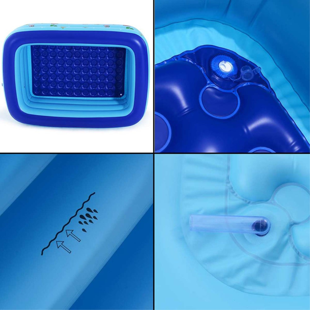 (150x110cm) Aufblasbares Kinder Planschbecken 3-Ring Pool - Strand