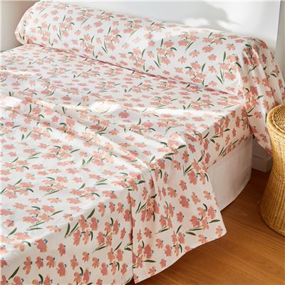 Linge de lit motif fleurs