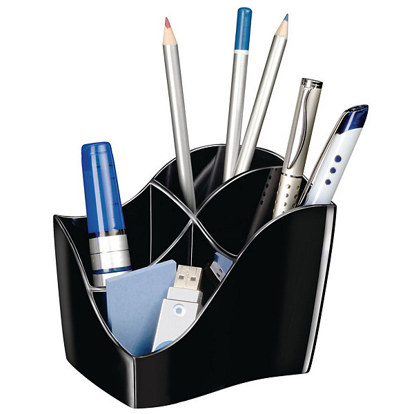 Cep Pot à crayons Ellypse Blaue Engel 340 R 4 compartiments 11,8 x 8,9 x 9,8 cm Polystyrène Noir