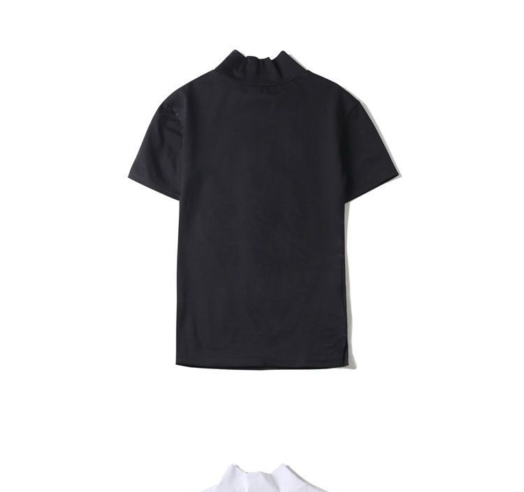 SIMPLE BLACK - T-shirt met korte mouwen en mockneck
