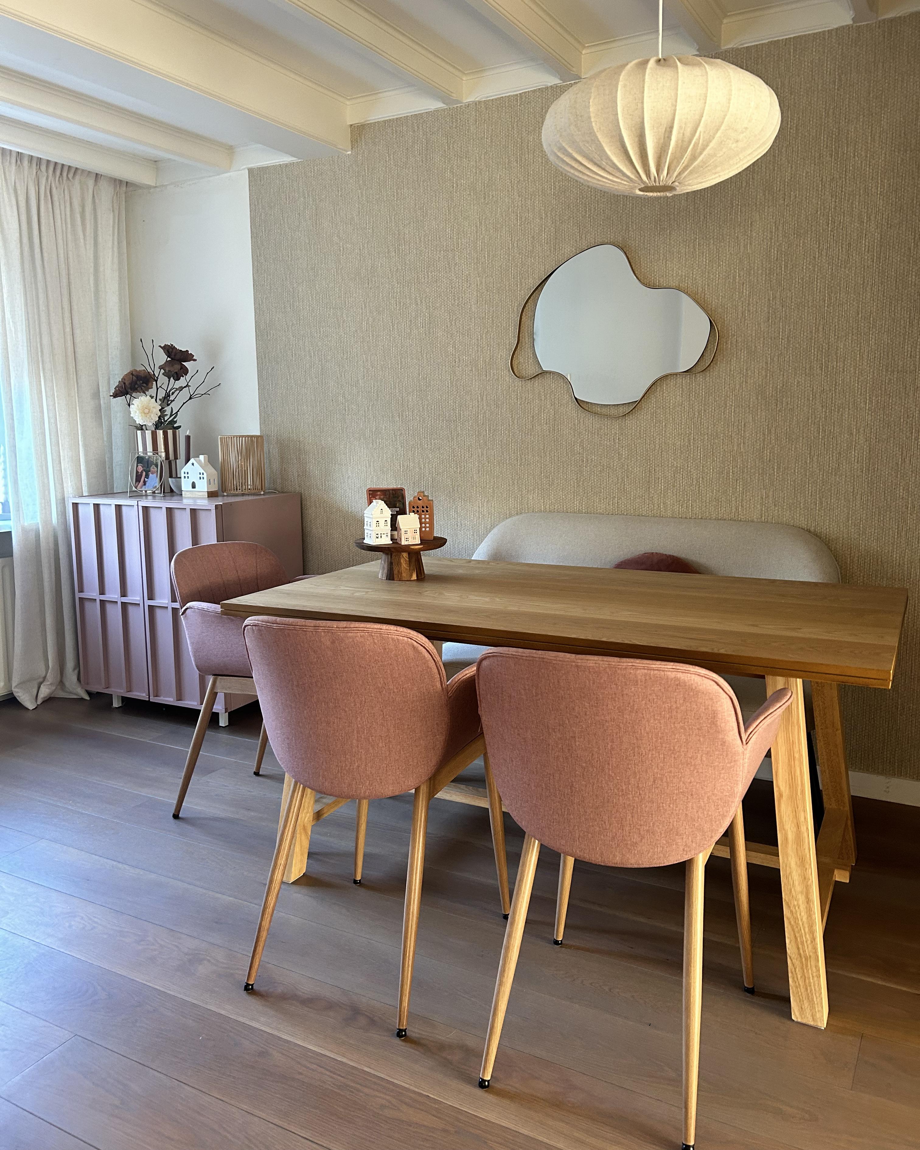 Eettafel BARNES Natuurlijk essenhout 90 cm 160 cm